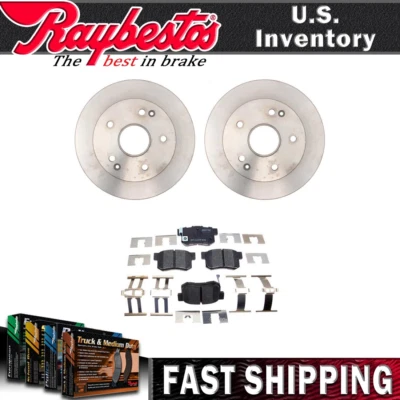 Rotores de freno traseros y pastillas de freno de cerámica con herrajes para Acura TL 1996-1998 Foto 1 de 4