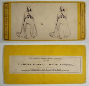 Retratos prominentes ANTHONY Stage Stereoview #5446 Largia Glech, Ristori Opera - Imagen 1 de 1