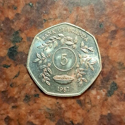 1987 UGANDA 5 SHILLINGS COIN - #B5408 - Image 1 of 2