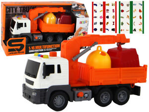 Müllwagen Kran Reibungsantrieb Spielzeug LKW Set Auto Sounds Fahrzeug