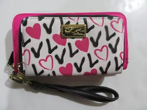 Luv Betsey by Betsey Johnson Kalbsleder Geldbörse LBLAUREN rosa mehrere Herzen neu mit Etikett NEU - Bild 1 von 6