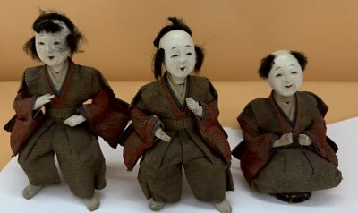Antique 19th Century Japanese Hina Dolls. Possibly Ningyo. Set Of 3. - Image 1 of 4