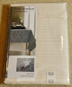 Tablecloth Water Repellent Ivory Park Ave. Bardwil Linen Rectangle 60x140 NEW - Picture 1 of 7