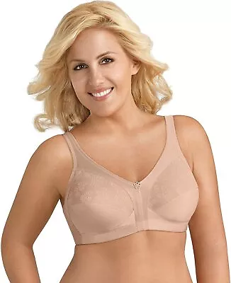 Exquisite Form Fully Womens Floral Lace Camisole Strap Bra, Rose Beige 46DD - Image 1 of 4