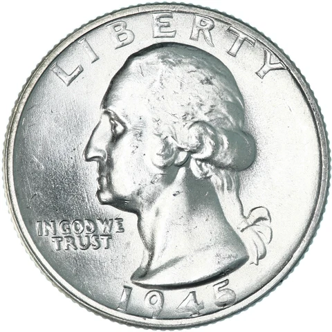 1945 S Washington Quarter 90% Silver BU US Coin See Pics A571 Cover