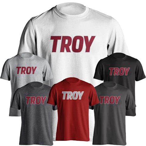 Troy University Trojans School Name Wordmark Text Tee Short Sleeve Adult T-Shirt Cover