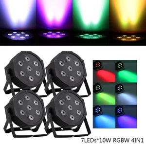4PCS 70W RGBW 4IN1 LED Par Can Light DMX Stage DJ Disco Party Lights Wash Lights - Picture 1 of 9
