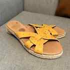 Picon Handmade studded Sandals Espadrilles Leather Mustard Size 8
