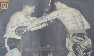 BOXE photo 30*40 autographe Gilbert LAVOINE Matraqueur Laon Champion Europe 1954