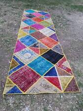 9 x 6 multicolor runner  vintage Overdyed Handmade Turkish Patchwork Carpet rug