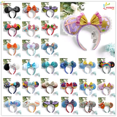 215+ Estilos Parques Disney Mickey Minnie Lentejuelas Lazo Orejas Diadema Fiesta Regalo Foto 1 de 4