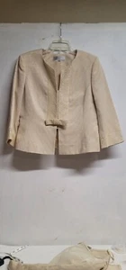 TAHARI ARTHUR S. LEVINE NWT 14P CHAPAIGNE GOLD SEQUINED WOMEN'S SKIRT SUIT SET - Picture 1 of 13