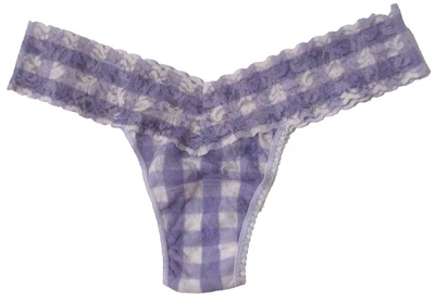 BRAGAS HANKY PANKY TALLA ÚNICA OS TANGA PR4911 TIRO BAJO LT PÚRPURA A CUADROS NYLON Foto 1 de 4