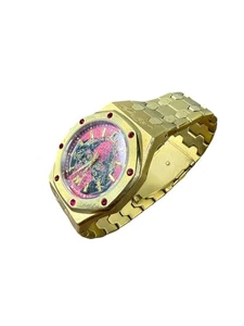 Don Ed Hardy Design Watch Y2K Gold Tone 10ATM Adjustable Rare Design - Picture 1 of 10