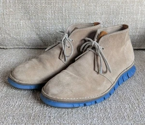 Mens Cole Haan Zerogrand Stitchout Chukka Boots Gray Suede Size 8M Blue Outsoles - Picture 1 of 8