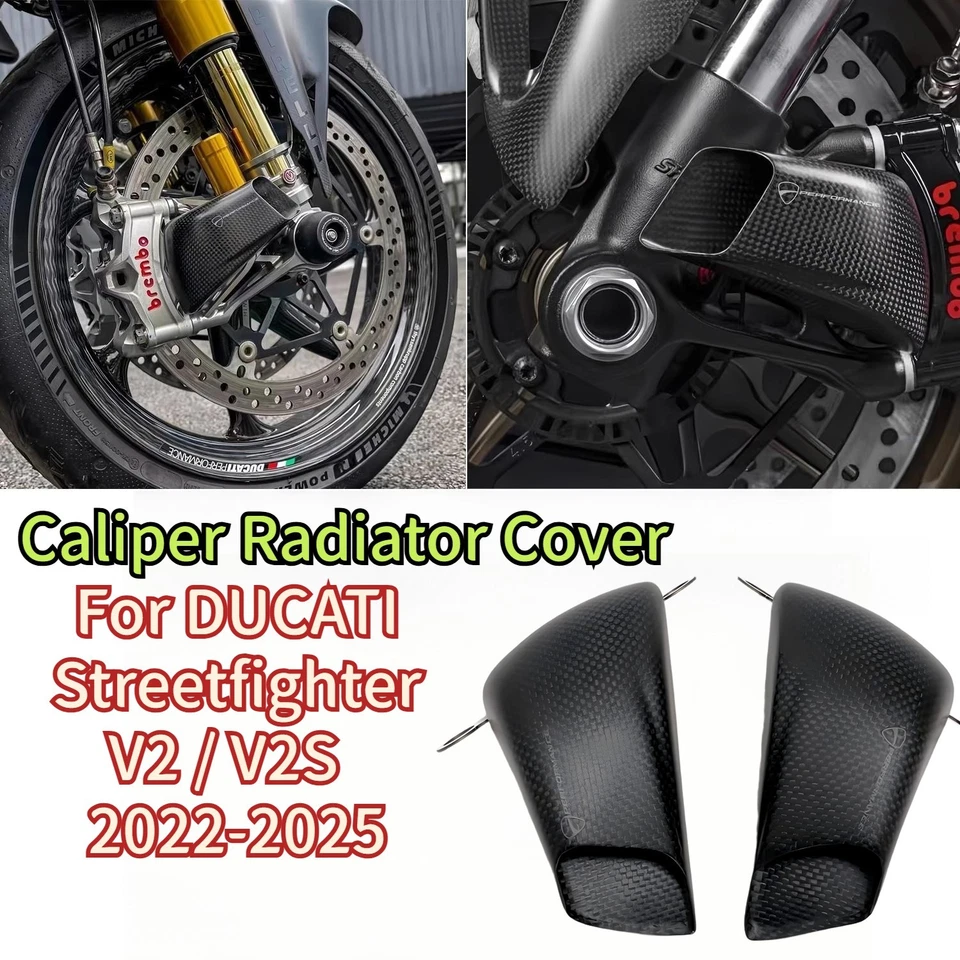 Крышка радиатора суппорта из углеродного волокна для DUCATI Streetfighter V2/V2S 2022-2025 - Изображение 1 из 4