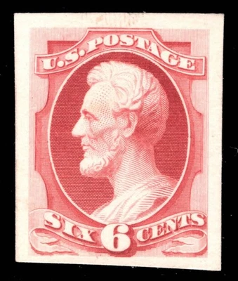 MOMEN: US # 159P4 IMPERF PLATE PROOF ON CARD XF CAT. $300 LOT #25570 - Image 1 of 2