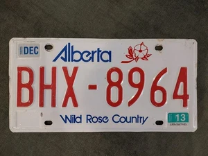 *99 CENT SALE* 2013 Alberta CANADA License Plate # BHX-8964 Wild Rose Country - Picture 1 of 1