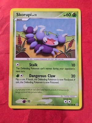 2008 Pokemon D and P Stormfront #73 Skorupi, C, NF/H, cd1 - Image 1 of 3