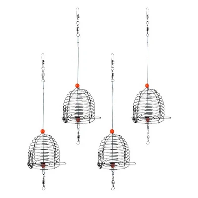4pcs Fishing Bait Cage Lure Cage Bait Fishing Trap Basket Fishing Tackle - image 1 of 4