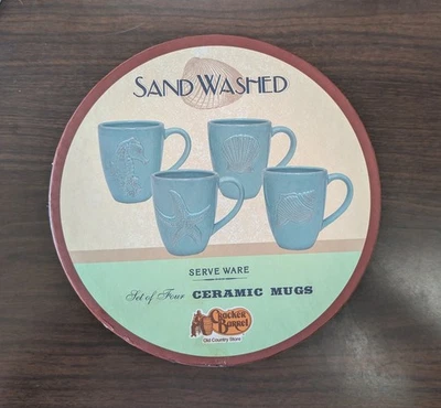 Cracker Barrel Sand Washed Ceramic Mugs Set Of 4 - Image 1 of 2