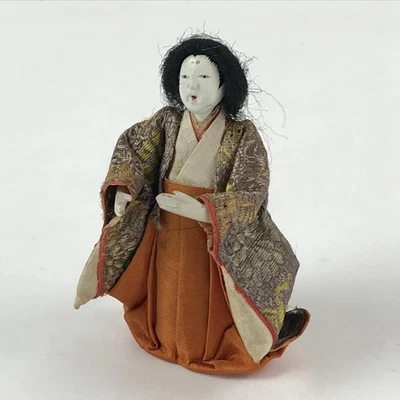 Boneca japonesa antiga Hina dia da menina Ningyo C1900 corte Lady Matsuri ID534 - Imagem 1 de 4