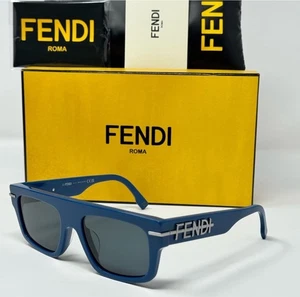 FENDI FE40091U 9OV Blue 54-19-145 Unisex Sunglasses Authentic • • NEW SET IN BOX - Picture 1 of 10