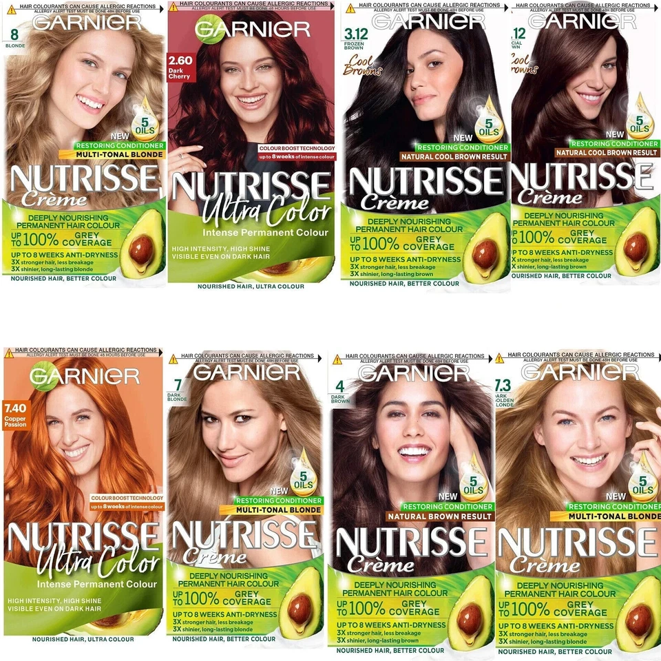Garnier Nutrisse Permanent Hair Dye Long Lasting Intense Colour For All Hair UK