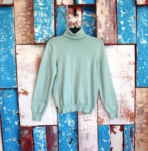 Women's Madison Grey Long Sleeve Turtleneck Knit Top MEDIUM Lime Green - Picture 1 of 12