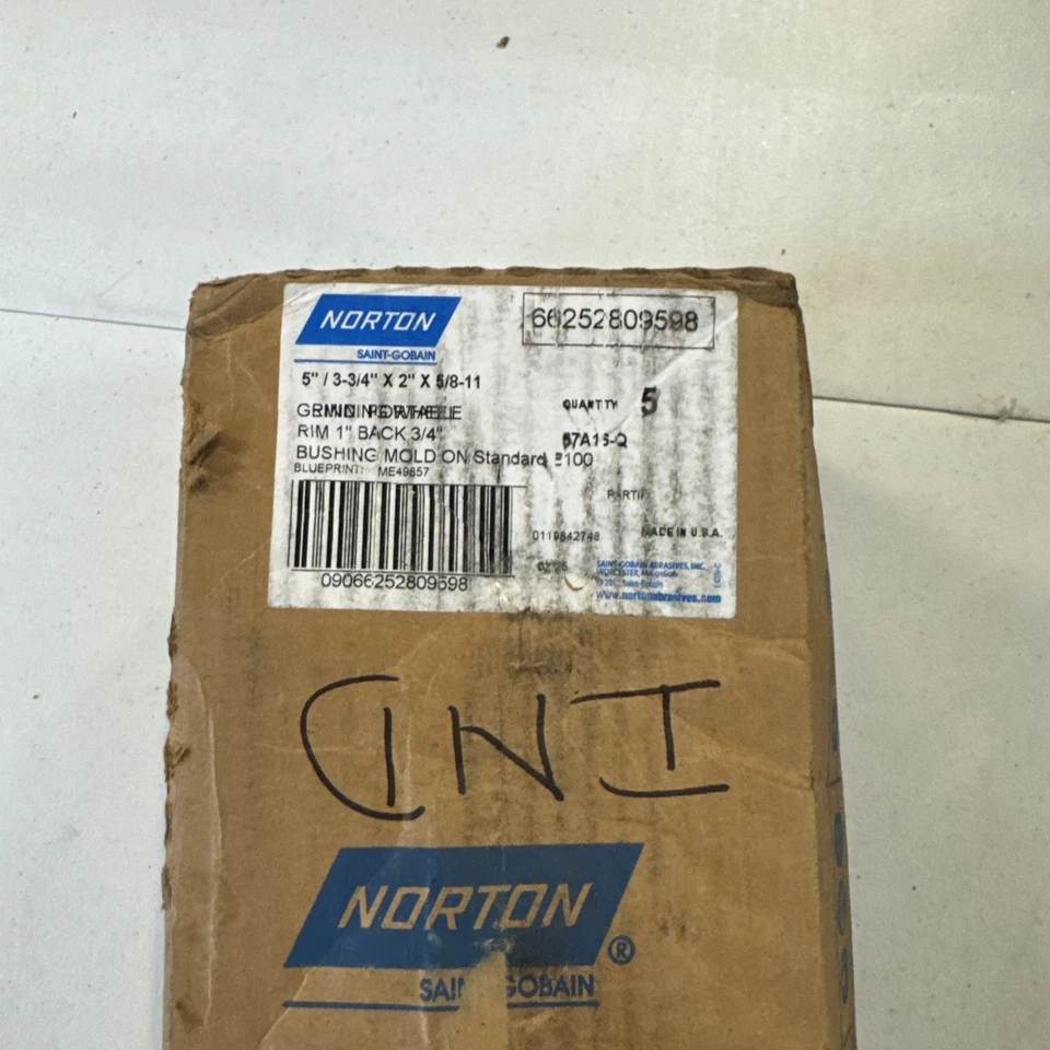 NORTON 66252809598 Flaring Cup Wheel 5 In Diax2 In T AO 16G