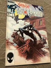 Web of Spider-Man #1 1st Appearance of Vulturions 1985 Marvel Black suit comicVG
