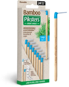 Bamboo Piksters Right Angle Handle 24pks - Size 5 Blue Large. Bulk Savings! - Picture 1 of 7