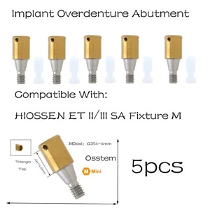 Dental para Hiossen OverdenturePibutment AH = 4,0 mm mini conexión, 5 piezas - Imagen 1 de 7