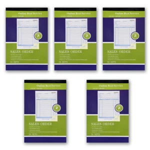 5 Pack Receipt Large Sales Order Book Invoice Duplicate Copy 50 Sets 5.5" X 8"5 - Picture 1 of 7