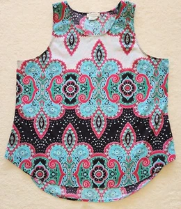 Van Heusen ~ Women's Tank Top ~ Size XL  ~ Multicolor ~ Fleur-De-Lis Design - Picture 1 of 7