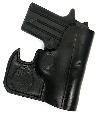 CEBECI FRONT POCKET BLACK LEATHER CCW CONCEALMENT HOLSTER for KEL-TEC P-3AT 380 - Image 1 of 4