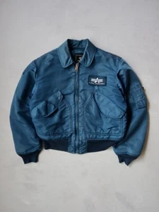 Vintage Alpha Industries CWU Size S Flyer's Bomber Flight Jacket Navy - Bild 1 von 10