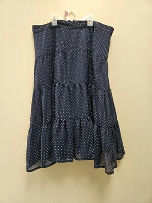 Falda George hasta la rodilla a lunares para mujer talla 4 azul marino Foto 1 de 4