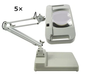 5X Benchtop Magnifier Lamp Magnifying Glass Desk Table Magnify Table Lighting  - Picture 1 of 6