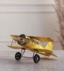 Metallic Vintage Yellow Airplane Miniature Showpiece