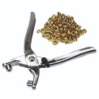 Eyelet Plier Punch Tool DIY Hole Maker Leather Craft Kit With Brass Eyelets