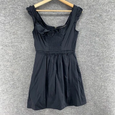 Vestido BCBGMAXAZRIA Mujer XS Negro Funda Corta Cremallera Sin Mangas Algodón Forrado Foto 1 de 4