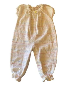 Vintage 1980's Health-Tex Baby Toddler White Knit Romper Size 18 mo - Picture 1 of 7