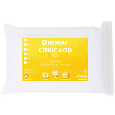 Hexeal CITRIC ACID | 2kg Bag | 100 Anhydrous | Fine | GMO | Food Grade