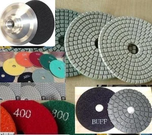 5" Polishing Pad 28 + Aluminum Backer Granite Concrete Stone marble floor buffer - Picture 1 of 7