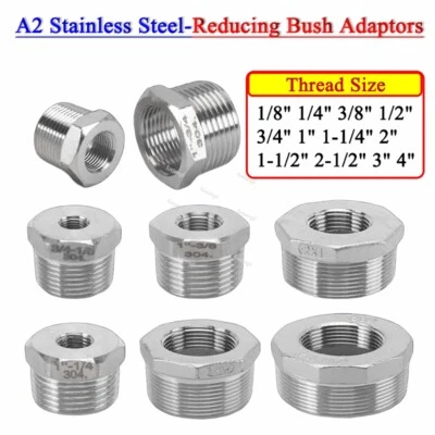 BSPT macho a hembra reductores Bush adaptadores reductor pezón-zócalo acero inoxidable Foto 1 de 4