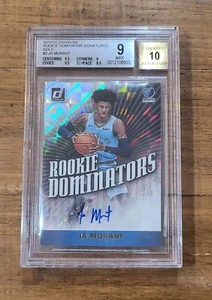 JA MORANT 2019-20 Donruss RC Rookie Dominators Signatures GOLD /10 BGS 9 Auto 10 - Picture 1 of 4