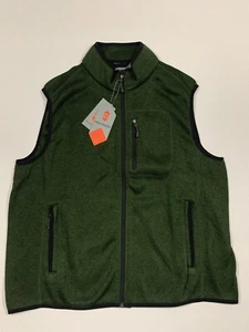 Free Country NWT Men's Size Medium Heather Sweater Knit Zipper Vest Olive Green - Picture 1 of 2