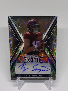 2023 Leaf Exotic Football Ty Simpson Giraffe Kaleidoscope 2/3 SSP Auto Alabama