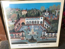 RITA SCHROEDER Framed “MALAGA COVE PALOS VERDES” 1985 POSTER